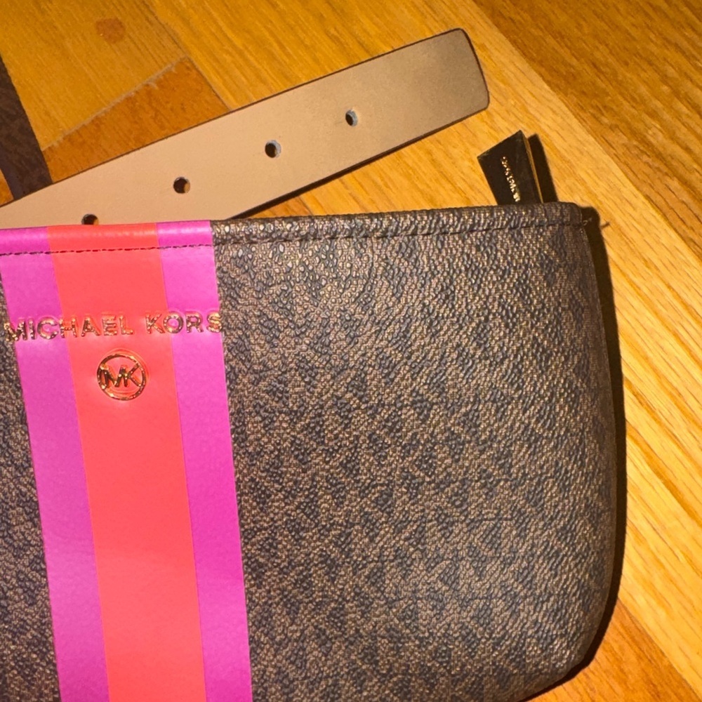 Michael Kors Brown Bag with Pink and Purple Accent - Picture 9 of 9